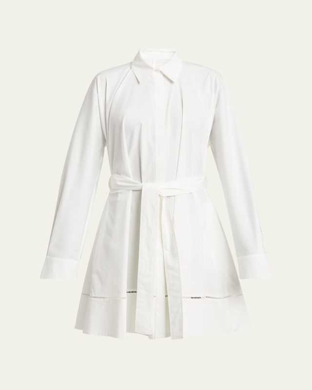 Sammy Belted Ladder Stitch Poplin Dress